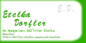 etelka dorfler business card